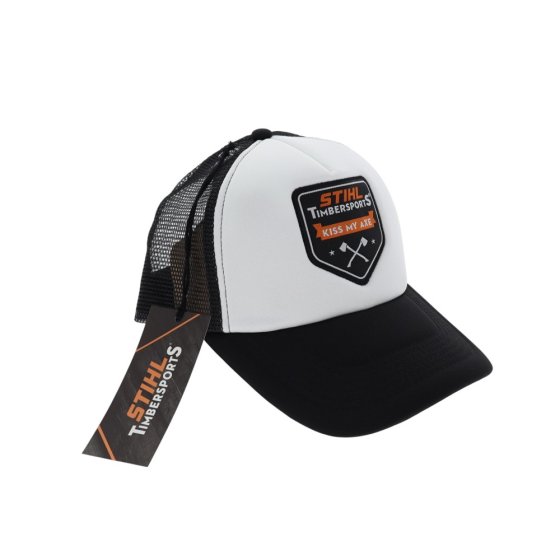 Stihl Kiss My Axe TIMBERSPORTS Trucker Cap - Black and White - OEM 04640210050