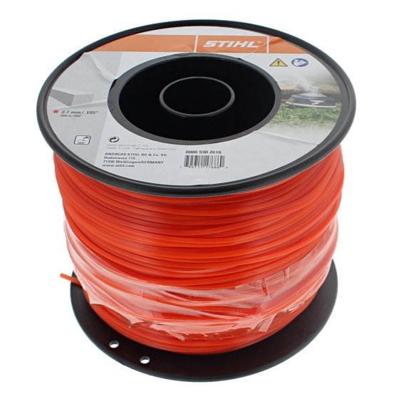 Bulk Square Red Strimmer Line 2.7mm x 208m - OEM 00009302616