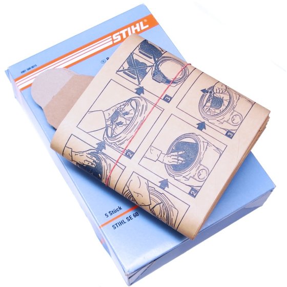 5 Filter Bags for Stihl SE60, SE60C Vacuum Cleaner - OEM 49015009015